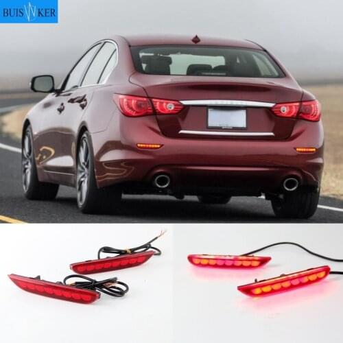 2-in-1 Functions LED Reflector Lamp Rear Fog Lamp Bumper Light Brake Light For Infiniti Q50 2014 - 2018
