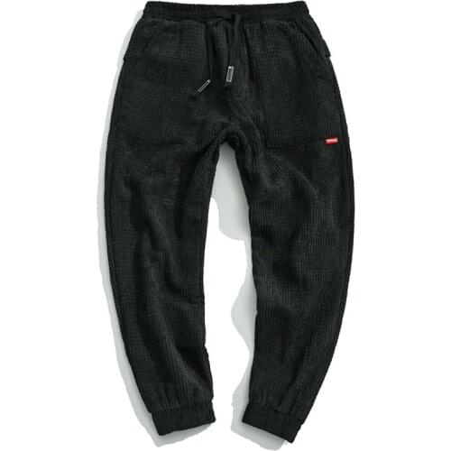 Retro Japanese style corduroy pants mens casual sweatpants hip-hop autumn