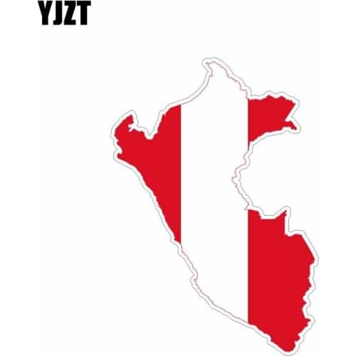 YJZT 10CM*14.3CM Styling Peru Map Flag Car Sticker Reflective Decal 6-0609