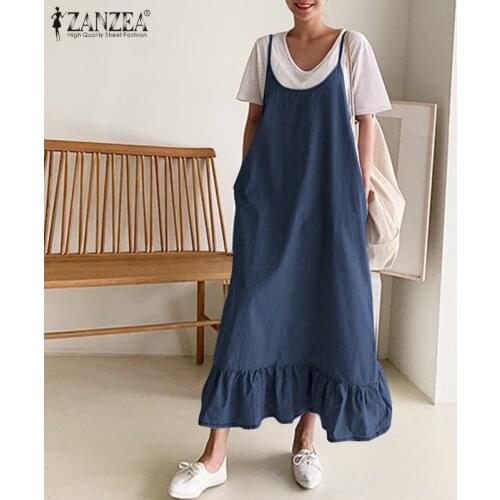 ZANZEA Blue Summer Dresses China