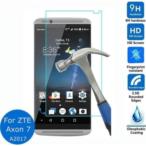For ZTE Axon 7 A2017 Tempered Glass Screen Protector 9H Protective Film On The for ZTE Axon 7 A2017 pelicula de vidro Guard 9H