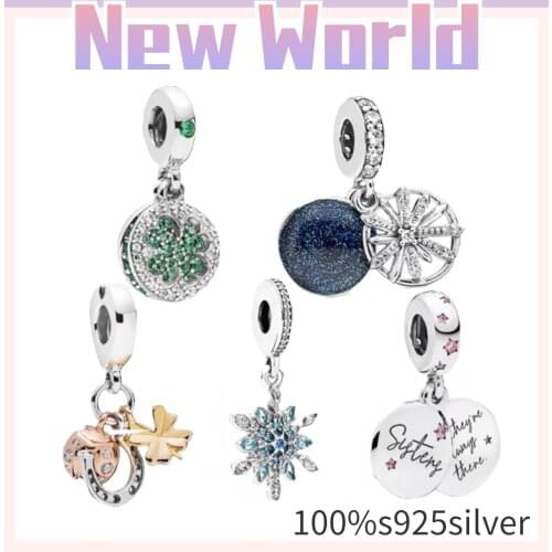 New 925 sterling silver Snowflake & Clover Bead fit original Pan charms Bracelet for women fashion high quality DIY jewelry