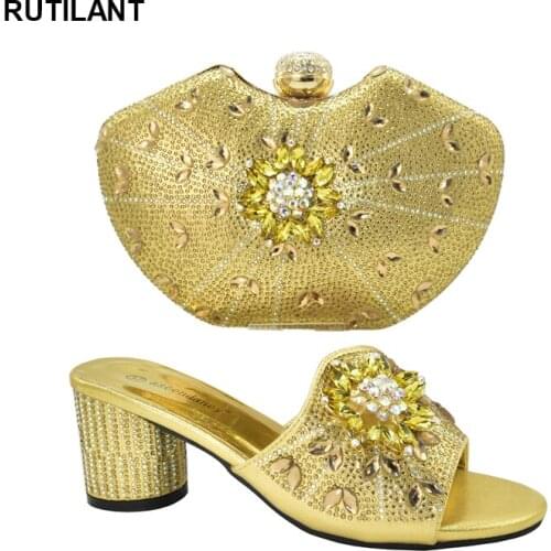Pink Color Sales In Women Matching Shoe and Bag Set African Shoes and Matching Bags Italian Nigerian Women Wedding Shoes Bag Set