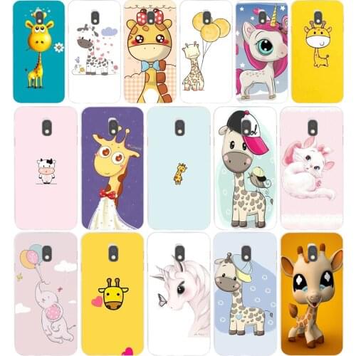 89AA Cartoon giraffe gift Soft Silicone Tpu Cover phone Case for Samsung Galaxy J2 J4 Prime J6 Plus J7 2016 2017 case
