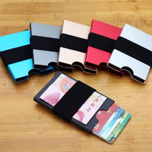 1 Piece Aluminum Alloy ID Card Holder Anti Rfid Blocking Bank Card Holder Rfid Protection Metal Credit Card Holder