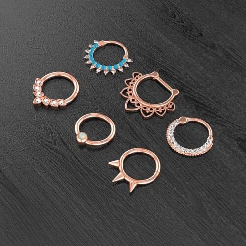 1pc/set nose ring Punk Stainless Steel Fake Nose Ring C Clip Lip Ring Earring Helix Rook Faux Septum Body Piercing Jewelry