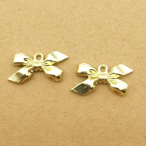 10pcs 13x22mm bowknot charm for jewelry making cute earring pendant bracelet necklace charms diy charm