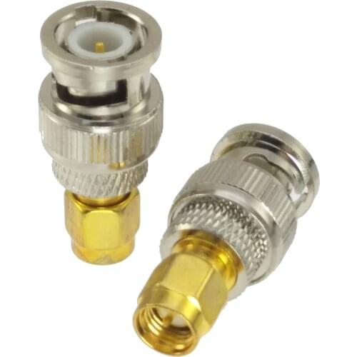 10 pcs BNC male plug to SMA male plug straight connector adapters