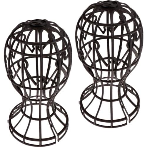 2Pcs Durable Stable Wig Hairpiece Hat Display Stand Organizer Hanger Rack 18'' Ajustable Wig Stands Plastic Wig Head Holders