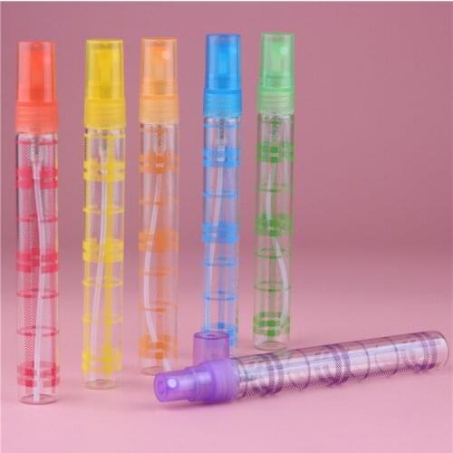 6pcs/set 10ml Test Tube Glass Refillable Spray Sample Makeup Atomizers Mini Travel Portable Empty Perfume Bottle