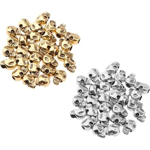 60x Skull Hair Beads Hair Braid Rings Cuff Clip Hair Decor Jewelry