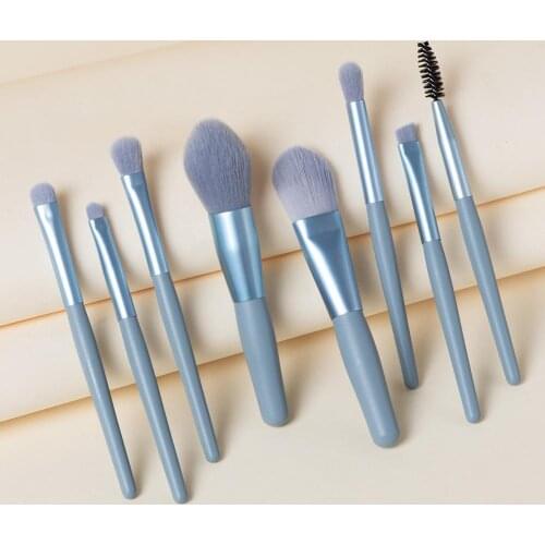 8 Mini Makeup Brushes Foundation Brush Wooden Handle Makeup Brush Set Portable Tool Soft Beauty Hair N0T8