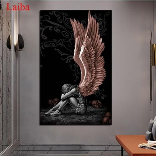 5d diy diamond paintingAngel wings girl diamond painting cross stitch mosaic embroidery diamond round square stones