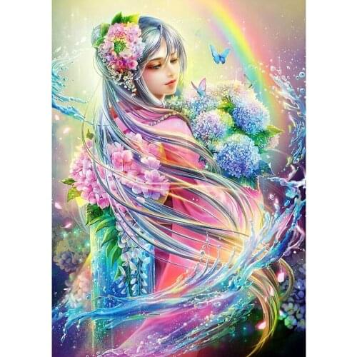 5D DIY Diamond Painting " Flower Fairy" Cross Stitch Full Square Diamond Embroidery Cartoon Mosaic Rhinestone Painting Decor