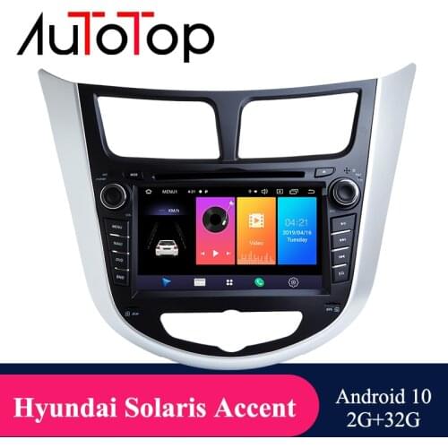 AUTOTOP 2Din Car DVD Player for Hyundai Solaris Accent Verna i25 with GPS Navigation Radio Video Car Stereo Multimedia SWC BT