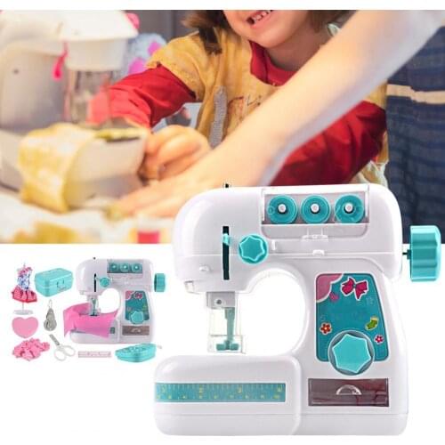 Kids Simulation Sewing Machine Toy Mini Furniture Toy Educational Learning Design Clothing Toys Creative Gifts For Girl Children
