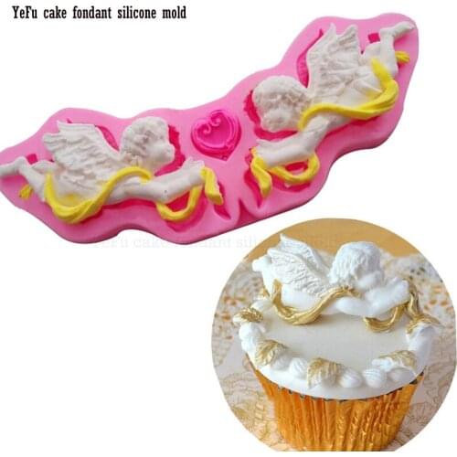 DIY angel boy Fondant chocolate silicone mold for cake decorating tools used to easily create poured sugar F0930