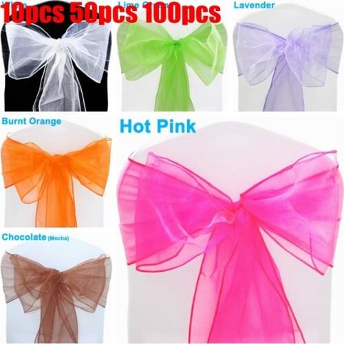 Organza Chair Sash Bow For Wedding Party Cover Banquet Baby Shower Xmas Decoration Sheer Organza Fabric Supply 18cmx275cm