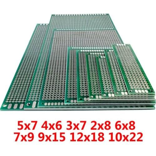 FR4 Circuit Board 5x7 4x6 3x7 2x8 6x8 7x9 9x15 12x18 10x22cm Double Side Prototype Diy Universal Printed Circuit PCB Board