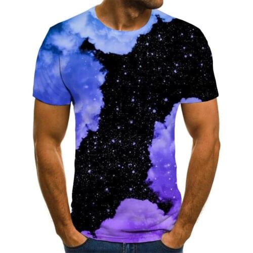 Giyu Galaxy T-shirt Men Smoke Cloud T-shirts 3d Art Anime Clothes Retro Shirt Print Short Sleeve T shirts Fashion Streetwear