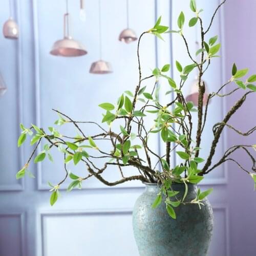85cm Real Touch Artificial Bending Tree Branches with Green Leaves for Flower Arrange Home DIY Decoration Fake Flower Plants