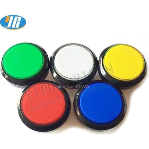 10PCS 100mm LED Button 12V illuminated Push Button 10CM Flat Button For DJ Game Machine Accessories Arcade P