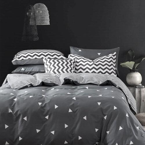 Customized 60S 100% Cotton Bedding Set King Size Nordic style Duvet Cover Set,Gray linens Russia USA Size bedclothes Bed Set