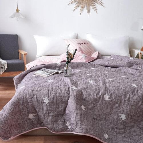 Light and thin summer air-conditioning blankets, portable travel sleeping quilts, printed pattern blankets for beds sofas