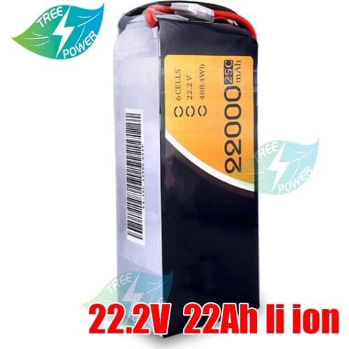 High discharge rate lipo 22.2v 22Ah 25C 22000mAh lithium polymer 6S battery pack for plant drone