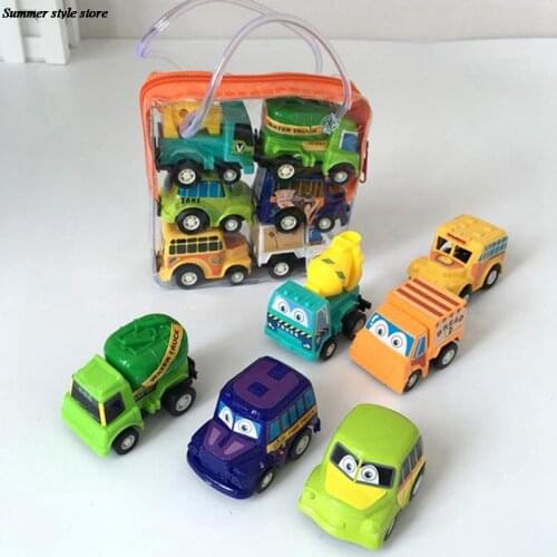 Mini Vehicle Model Pull Back Car Toys Baby Mini Cars Gift Children Toys Random Style 6pcs