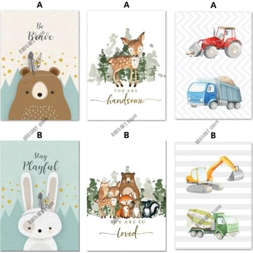 Cartoon Car Diamond Painting Fox Deer Rabbit Forest Cross Stitch Kits Mosaic Room Decor Diamond Embroidery Full Square Drill