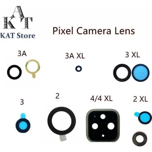 KAT Camera Lens For Google Pixel 2 2XL 3 3XL 3A 3A XL 4 4 XL Back Rear Camera Lens Glass Cover Replacement Spare parts
