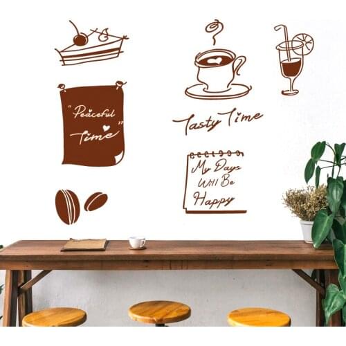 Coffee Shop Sticker Bean Fruit Juice Decal Cafe Vinyl Art Wall Decals Decor Mural Decoration Break Coffee Glass Decals CAFE1012