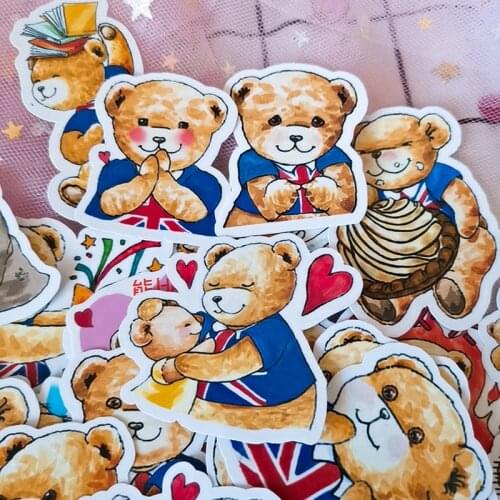 40PCS Cute bear Stickers Crafts And Scrapbooking stickers book Student label Decorative sticker kids toys