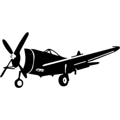 Vintage Combat Aircraft Car Decals, Exquisite Window Decorations, Personalized Pvc Waterproof Decals, Black/white, 16cm*8cm