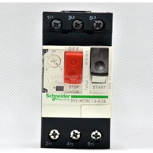 New Original Schneider GV2ME10C Motor Protection Circuit Breaker GV2-ME10C 4-6.3A Push Button 3P Thermal Magnetic Type