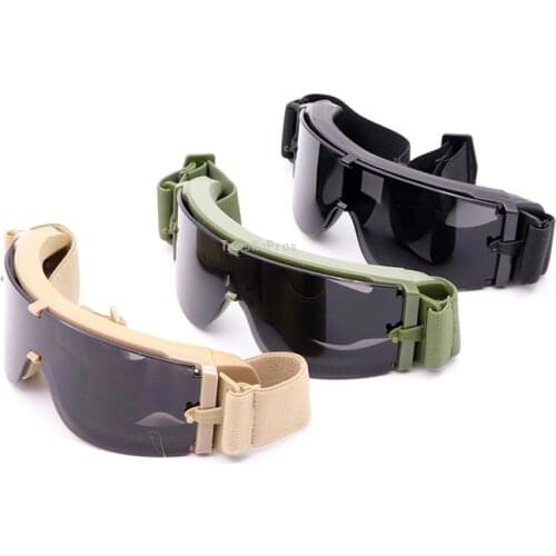 Hunting Shooting Goggles Windproof Tactical Military Airsoft Hiking Climbing Glasses Motorcycle Cs Army Wargame Glasses 3 Lens