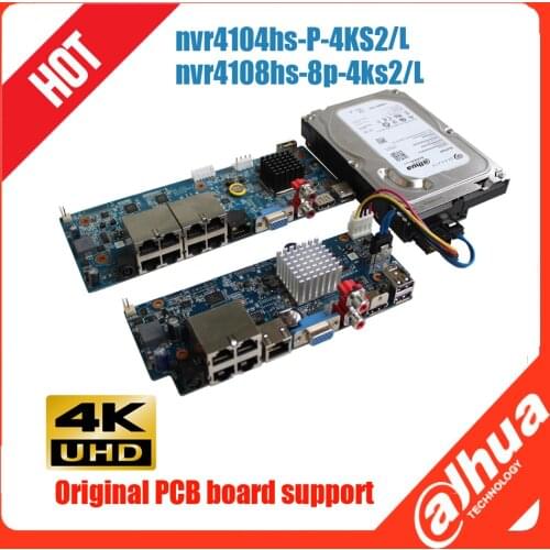 Original Dahua mutil language PCB board for NVR4104hs-P-4KS2/L NVR4108hs-8P-4KS2/L 4K H.265 AI face 8Channel POE NVR recorder