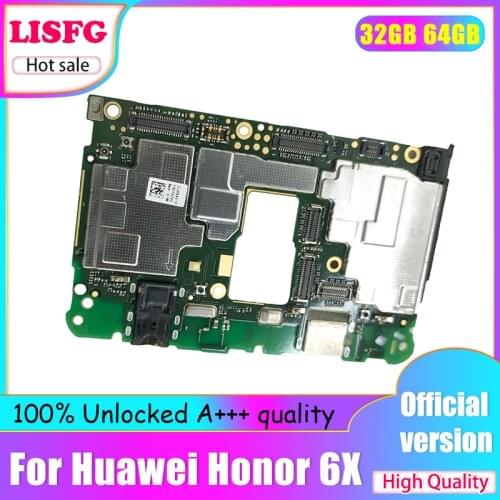 Original Unlocked BLN-AL10 32GB 64GB Motherboard For Huawei Honor 6X Logic Main Board with Full chips
