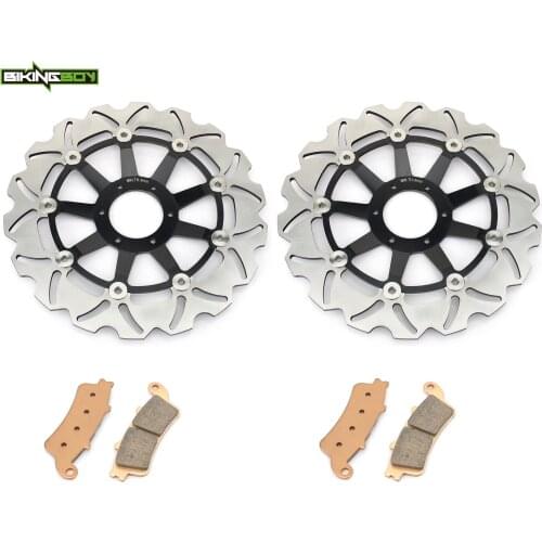 BIKINGBOY VFR 800 Fi Interceptor 98-05 GL 1800 Gold Wing 01-17 VFR 800 Fi ABS 02 03 04 05 Front Brake Discs Disks Rotors + Pads