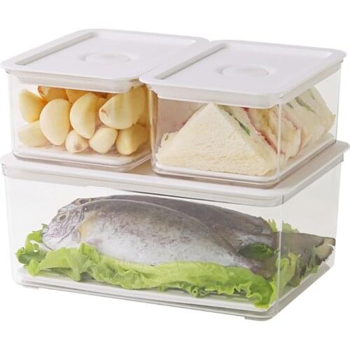 Fruit Food Storage Container Plastic Fridge Produce Saver Kitchen Refrigerator Organizer Keeper with Lid and Drain Tray