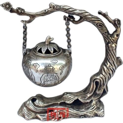 White Copper Fulushou Hanging Fumigation Furnace Home Decoration Craft Gift