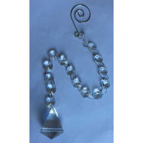 Clear 6 and 10 inches 20 garland octagon beads and metal rings,10 and 15 inches 10 garland with Diamond Ball with Fancy Hooks