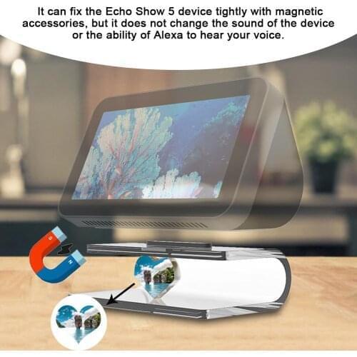 Audio Stand Adjustable Transparent Stand Mount Accessories Fully Acrylic Build Anti-Slip Base Space Saving For Echo Show 5