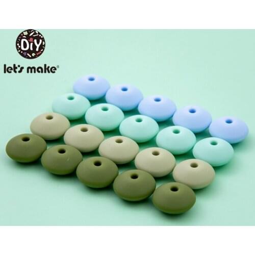 Lets Make 100pcs 15mm Abacus Silicone Beads Free BPA Food Grade Baby Teether Baby Toy Necklace DIY Nipple Chain Accessories