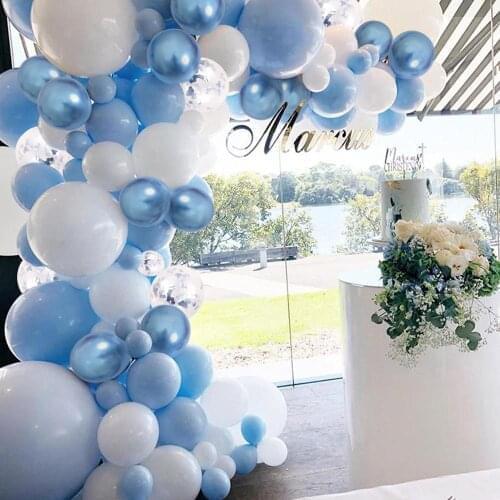 104PCS Blue Balloon Garland Happy Birthday Party Decoration Kids Adults Wedding Birthday Decor Latex Baloon Baby Shower