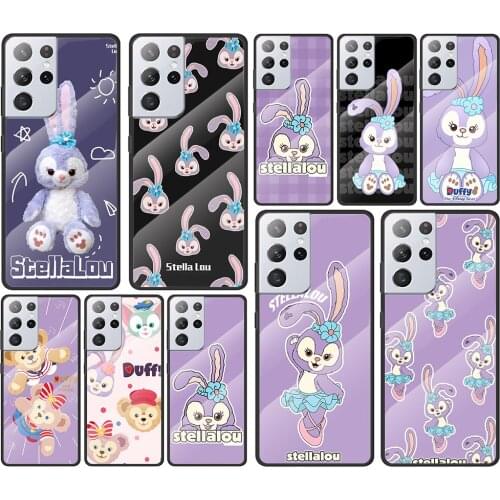 Stellalou rabbit for Samsung Galaxy S21 Ultra Plus A72 A52 4G 5G M51 M31 M21 Luxury Tempered Glass Phone Case Cover