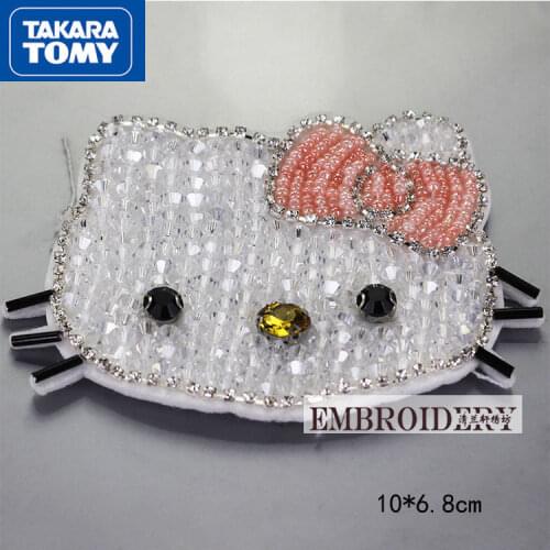 TAKARA TOMY Ms. cute cartoon Hello Kitty can be sewn and glued handmade bead camera patch stickers clothing accessories jewelry