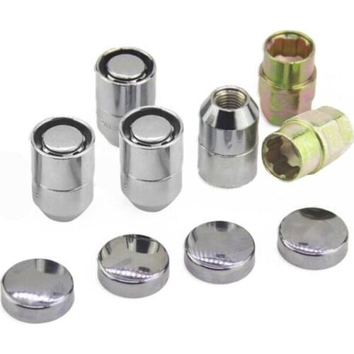 Lengthen Round Coupling Nut Connector Joint Sleeve Nut M12x1.5 Lug Nuts 12mmx1.25 Chrome Anti Theft Car Wheel Nuts Set