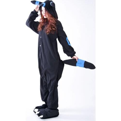 Unisex Winter Garment Cosplay Adult Children Umbreon Onesie Pikachu Pajamas Sleepwear Costume Cartoon Sleepsuit